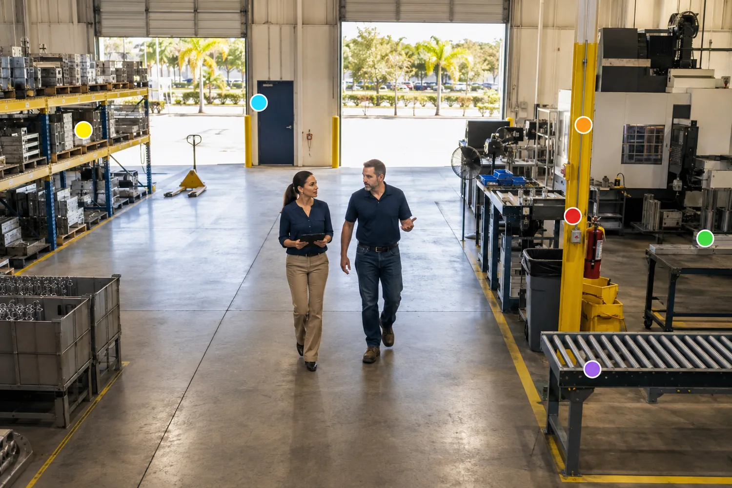 Central Florida manufacturing leaders reviewing six operational security checkpoints