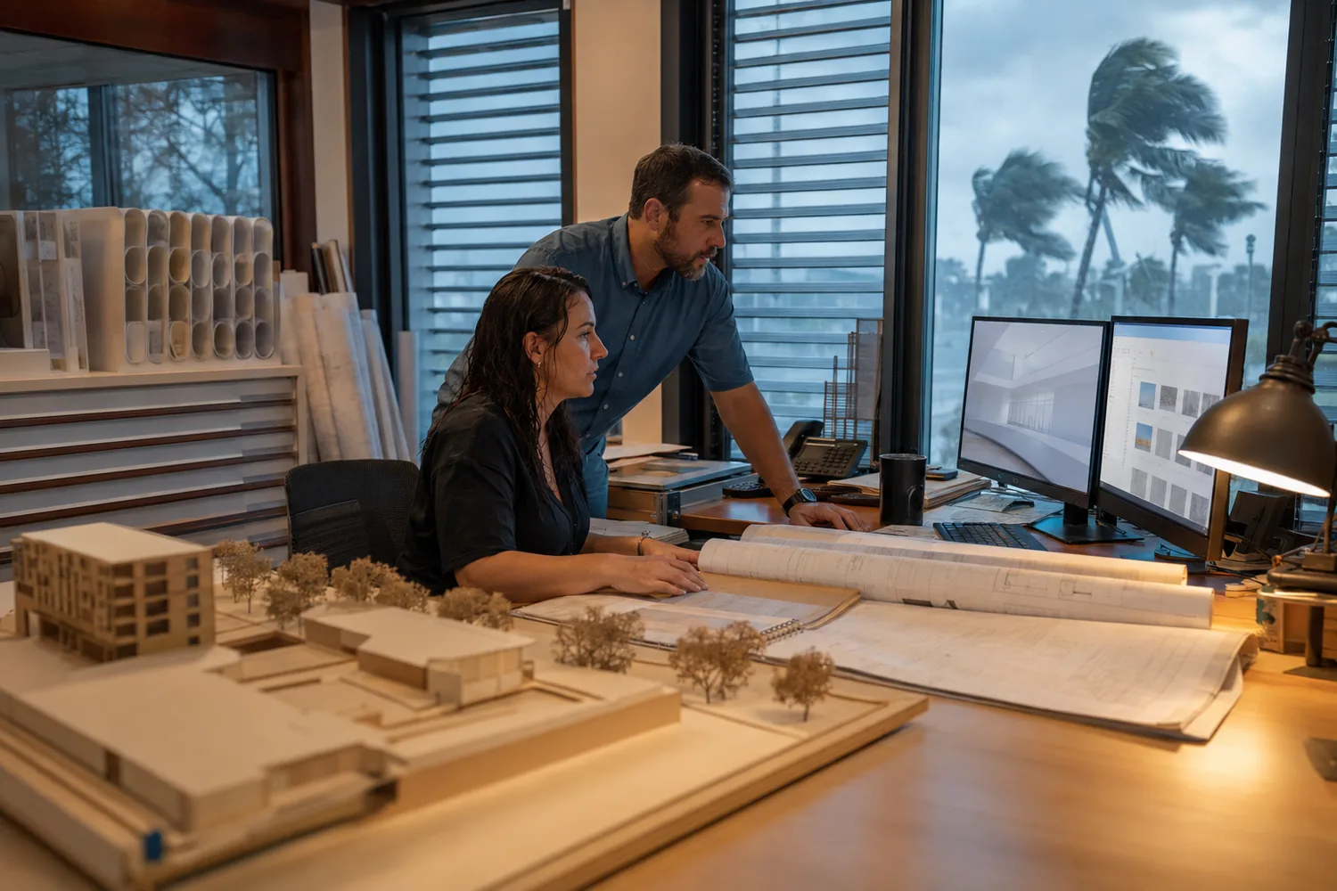 Central Florida architecture firm validating restored cloud project data during a storm