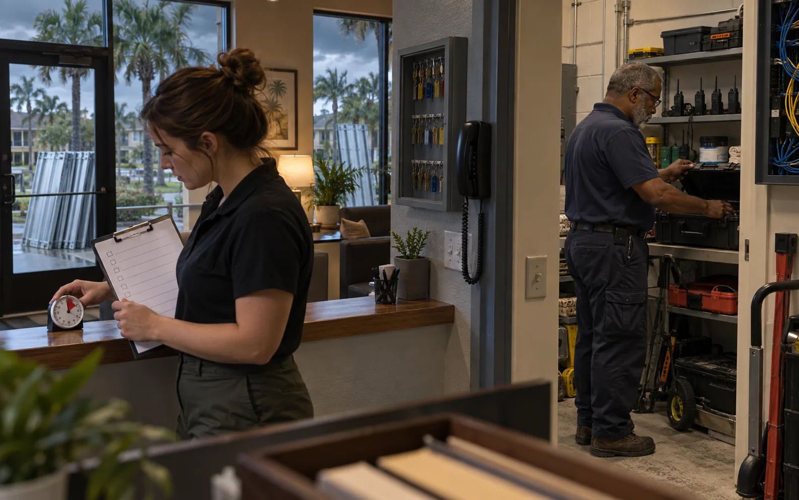 Central Florida property-management team completing a timed identity-and-recovery verification